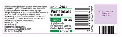 Pemetrexed For Injection 1 Gram/vial (Vial label)