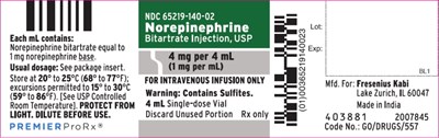Package Label – Principal Display Panel – Norepinephrine Vial Label (Nor0p 0000 04)