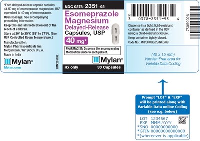 Esomeprazole Magnesium Delayed-release Capsules, Usp 40 mg Bottle Label (Image 07)