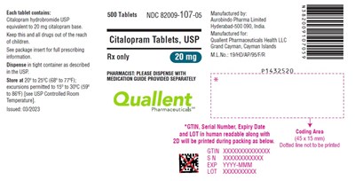 citalopram-fig2.jpg PACKAGE LABEL-PRINCIPAL DISPLAY PANEL - 20 mg (500 Tablets Bottle) - citalopram fig2