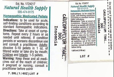 Insomnia 1 Label - NHS insomnia 1