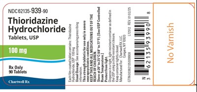 Image Description (Thioridazine HCl Tabs Usp 100mg Bottle Label)