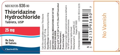 Image Description (Thioridazine HCl Tabs Usp 25mg Bottle Label)