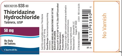 Image Description (Thioridazine HCl Tabs Usp 50mg Bottle Label)