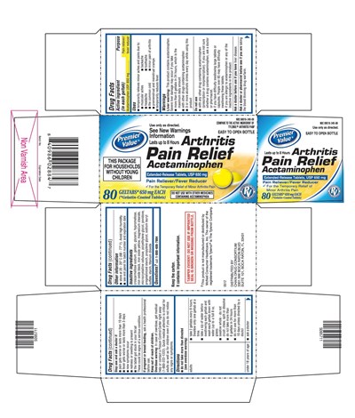 APAPGeltabs-PV.jpg This is the bottle carton label for Premier Value 80 count Acetaminophen extended-release tablets, USP 650 mg (geltabs). - APAPGeltabs PV