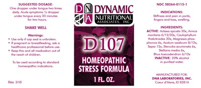 d107-01.jpg PRINCIPAL DISPLAY PANEL - 1 FL. OZ. Bottle Label - d107 01