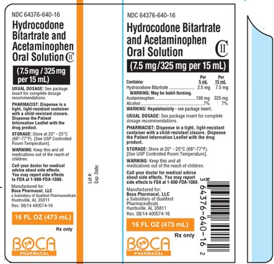 This Is An Image Of Hydrocodone Bitartrate And Acetominophen Oral Solution 16 Oz Label. (Hydr Bit Apap Oral Sol 5)
