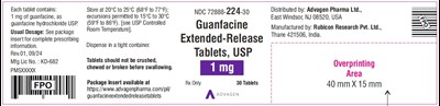 guanfacine-er-tabs-1mg-30s-bottle-label.jpg image description - guanfacine er tabs 1mg 30s bottle label