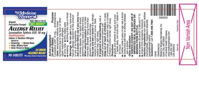 Lora2.jpg This is the 90 count blister carton label for Loratadine Medicine Shoppe. - Lora2