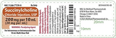 Principal Display Panel – Succinylcholine Chloride Injection, Usp 200 mg Per 10 mL Container Label (Succ Vial)