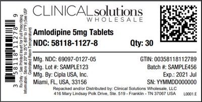 Amlodipine 5mg tablet 30 count blister card - image 01