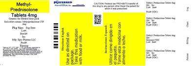 Methyl-Prednisolone Tablets 4mg - blister back