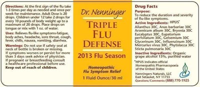 Triple Flu Defense Label 30 mL (Tfdlabel)