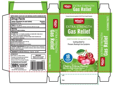 Winco Foods Extra Strength Gas Relief 18 Counts (Sm134chr)