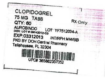 CLOPIDOGREL.jpg PACKAGE LABEL-PRINCIPAL DISPLAY PANEL - 75 mg (30 Tablet Bottle) - CLOPIDOGREL