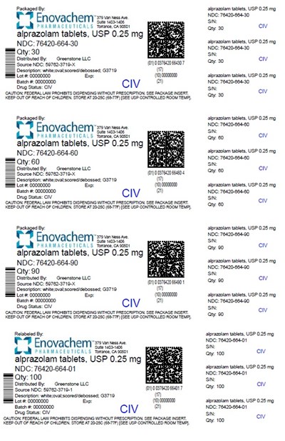 Principal Display Panel - 0.25 mg Bottle Label - alprazolam 02