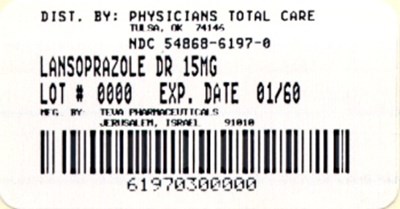 6197.jpg Lansoprazole Delayed-Release Capsules USP 15 mg Label - 6197