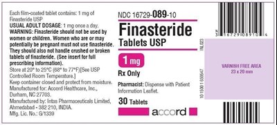 Finasteride Tablets, Usp 1 mg, 30 Tablets Label (Finasteride 30tab)