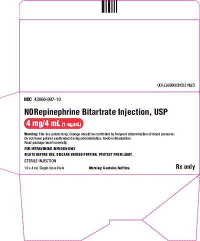 Norepinephrine Representative Label   43066-997-10  1 of  4 - image 03