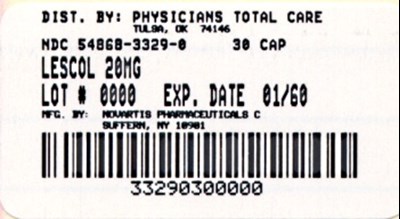 3329.jpg image of 20 mg package label - 3329