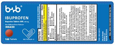 Principal Display Panelndc 70729-291-12b + Bibuprofenibuprofen Tablets Usp, 200 mgpain Reliever/ Fever Reducer(nsaid)100 Tablets (Brown Ibuprofen Tablets 01)