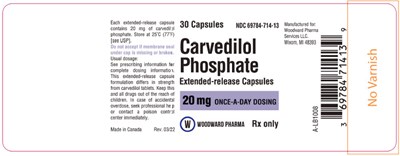 carvedilol-08.jpg PRINCIPAL DISPLAY PANEL - 20 mg Capsule Bottle Label - carvedilol 08