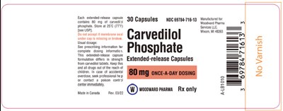 carvedilol-10.jpg PRINCIPAL DISPLAY PANEL - 80 mg Capsule Bottle Label - carvedilol 10