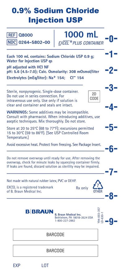 1000 mL Container Label Q8000 (Sodium Chloride In Excel Plus 4)