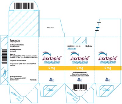 PRINCIPAL DISPLAY PANEL - 5 mg Capsule Bottle Carton - juxtapid 04