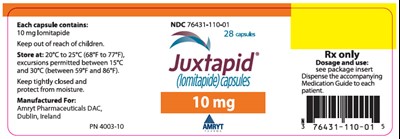 juxtapid-05.jpg PRINCIPAL DISPLAY PANEL - 10 mg Capsule Bottle Label - juxtapid 05