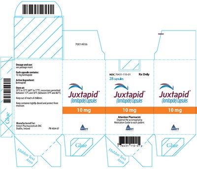 juxtapid-06.jpg PRINCIPAL DISPLAY PANEL - 10 mg Capsule Bottle Carton - juxtapid 06