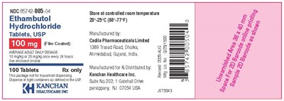 Ethambutol 100mg 100 Count Bottle (Ethambutol 100mg)