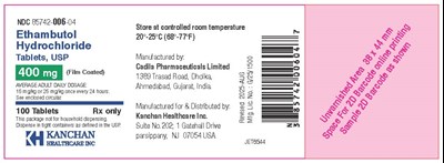 Ethambutol 400mg 100 Count Bottle (Ethambutol 400mg)