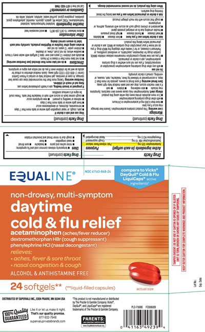 Acetaminophen 325 mg, Dextromethorphan HBr 10 mg, Phenylephrine HCI 5 mg - daytime pe softgels pat 1