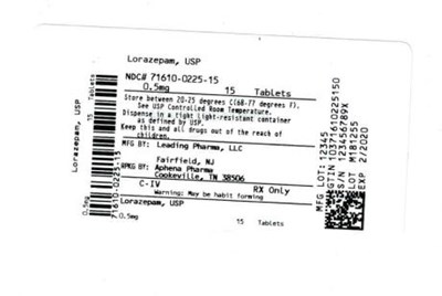 Bottle Label 0.5 mg - 71610 0225 15