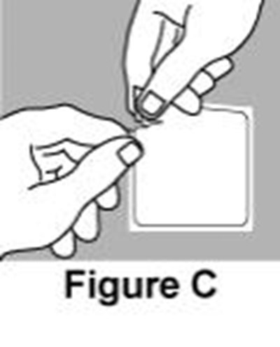 Remove the protective plastic liner and silver disc from the patch. - androderm 06