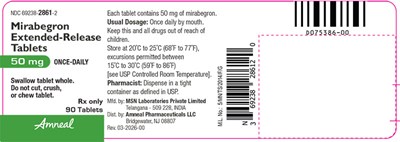50mg 90ct Label (Mirabegron Extended Release Tablets 11)