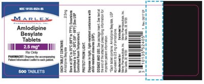 Marlexamlodipine Besylate Tablets2.5 mg*rx Only500 Tablets (Amlodipine Besylate Tablet 04)