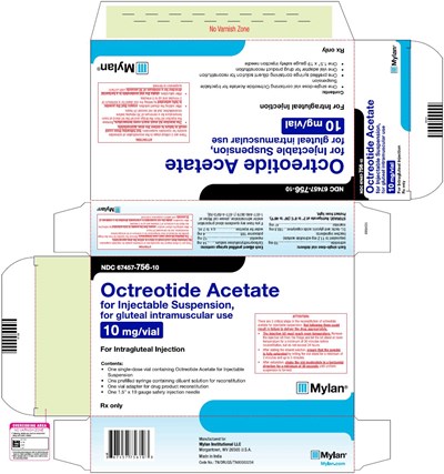 Octreotide Acetate Injection 10 mg/vial Carton Label - image 02