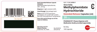 PRINCIPAL DISPLAY PANEL - 20 mg Capsule Bottle Label - methylphenidate 06