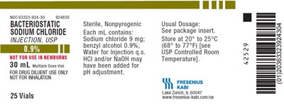 bac0a-0000-03.jpg PACKAGE LABEL – PRINCIPAL DISPLAY - Bacteriostatic Sodium Chloride 30 mL Multiple Dose Vial Tray Label - bac0a 0000 03