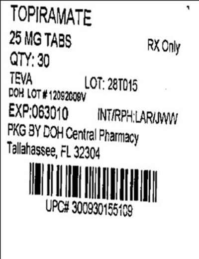 Label (Topiramate25mg(teva))