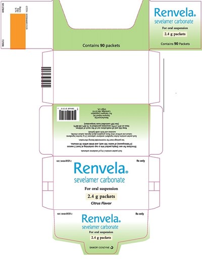 renvela-06.jpg Package Label - Principal Display Panel - 2.4 g Packets, 90 per Carton - renvela 06