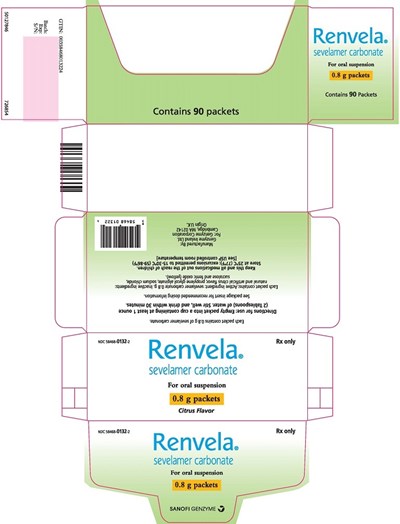 renvela-07.jpg Package Label - Principal Display Panel - 0.8 g Packets, 90 per Carton - renvela 07