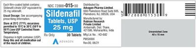 sildenafil-tabs-usp-25mg-30s.jpg Sildenafil Tablets 25 mg - NDC 72888-015-30 - 30 Tablets Label - sildenafil tabs usp 25mg 30s