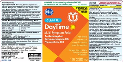 Acetaminophen 325 mg, Dextromethorphan Hbr 10 mg, Phenylephrine HCl 5 mg (Daytime Pe Liquid 1)