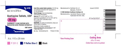 quetiapine-fig3.jpg PACKAGE LABEL-PRINCIPAL DISPLAY PANEL - 25 mg (100 Tablets Bottle) - quetiapine fig3