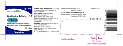 quetiapine-fig5.jpg PACKAGE LABEL-PRINCIPAL DISPLAY PANEL - 100 mg (100 Tablets Bottle) - quetiapine fig5