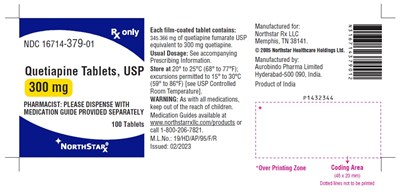 quetiapine-fig7.jpg PACKAGE LABEL-PRINCIPAL DISPLAY PANEL - 300 mg (100 Tablets Bottle) - quetiapine fig7