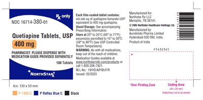 quetiapine-fig8.jpg PACKAGE LABEL-PRINCIPAL DISPLAY PANEL - 400 mg (100 Tablets Bottle) - quetiapine fig8